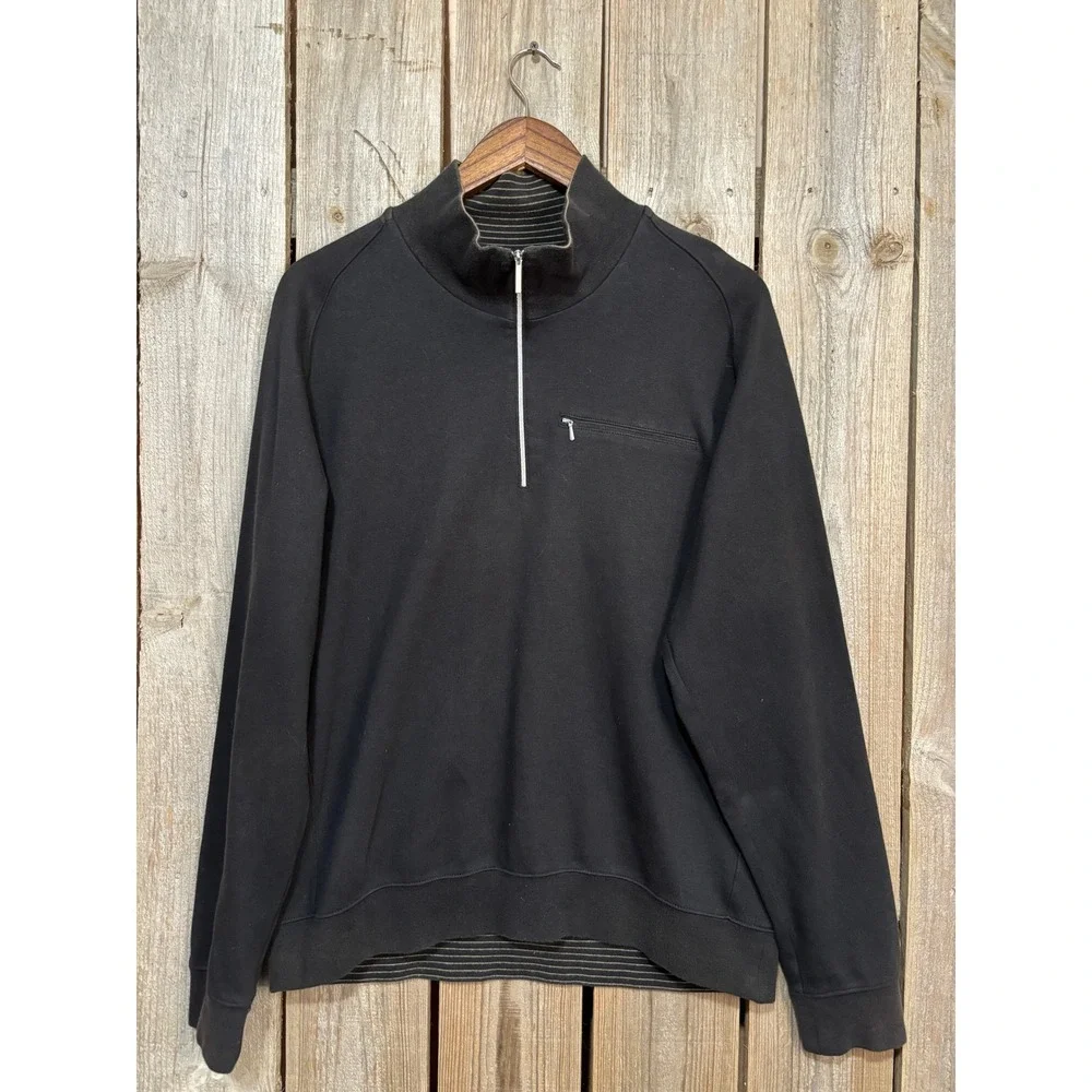 Nike‎ Golf Mens Quarter Zip Pullover Black Striped Trim H6WYG 209855 Size Medium